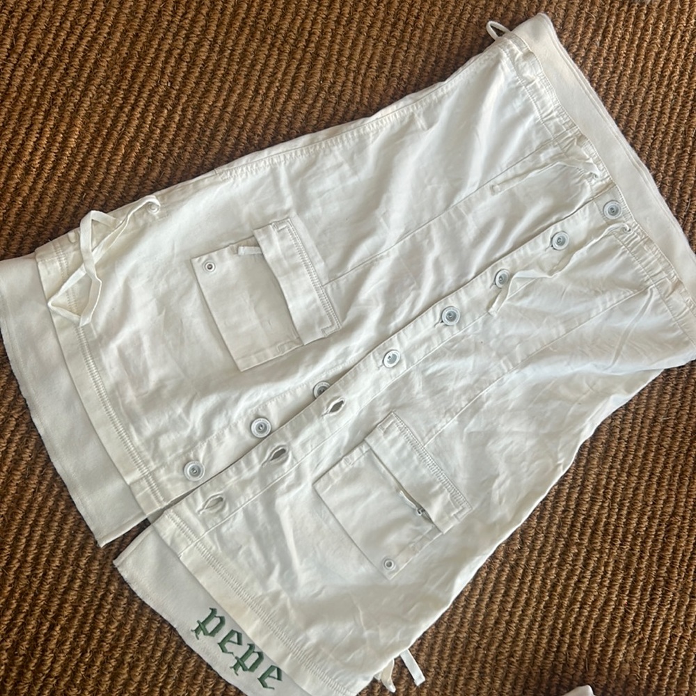 NWT Pepe Jeans London Claiborne White Wash Skirt Size Medium